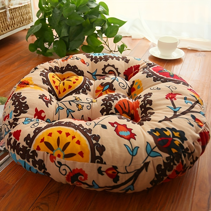 Floor Cushion Pouf - Cojín de suelo redondo, almohada, Tatami