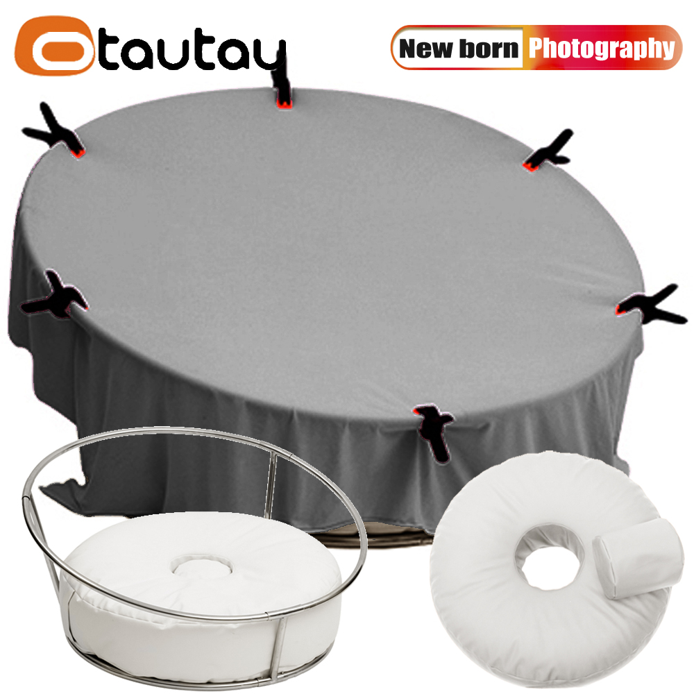 Floor Cushion Pouf - OTAUTAU Funda redonda de piel sintética