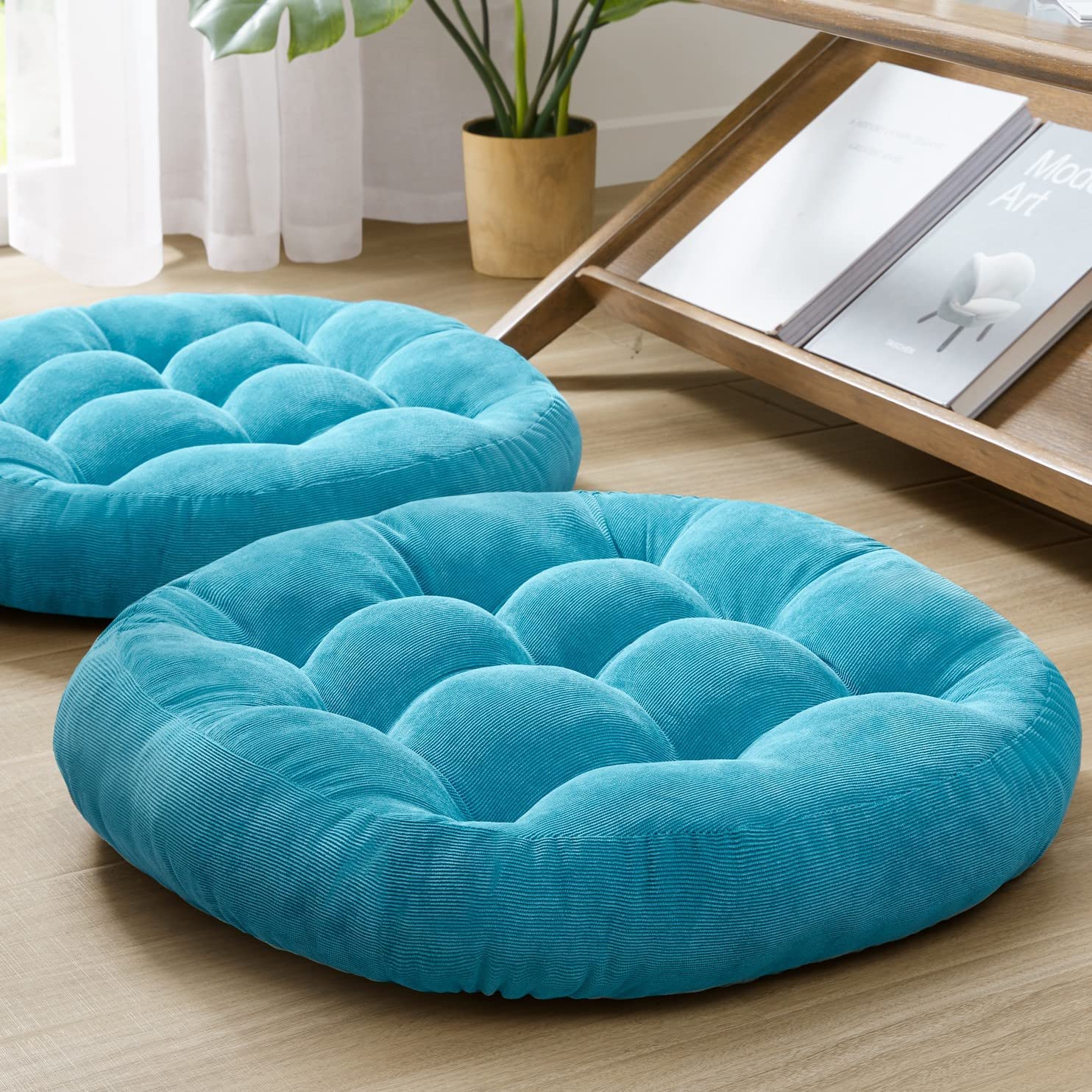 Floor Cushion Pouf - Cojín Redondo Grande para Suelo, Almohadilla