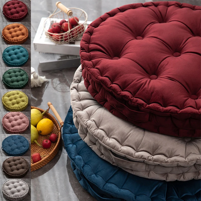 Floor Cushion Pouf - Tatami de terciopelo liso nórdico de