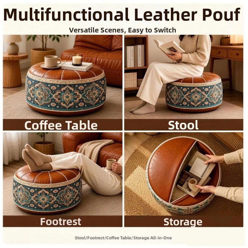 Puf Otomano Rellenable de Cuer - Floor Cushion Pouf reseña y precio
