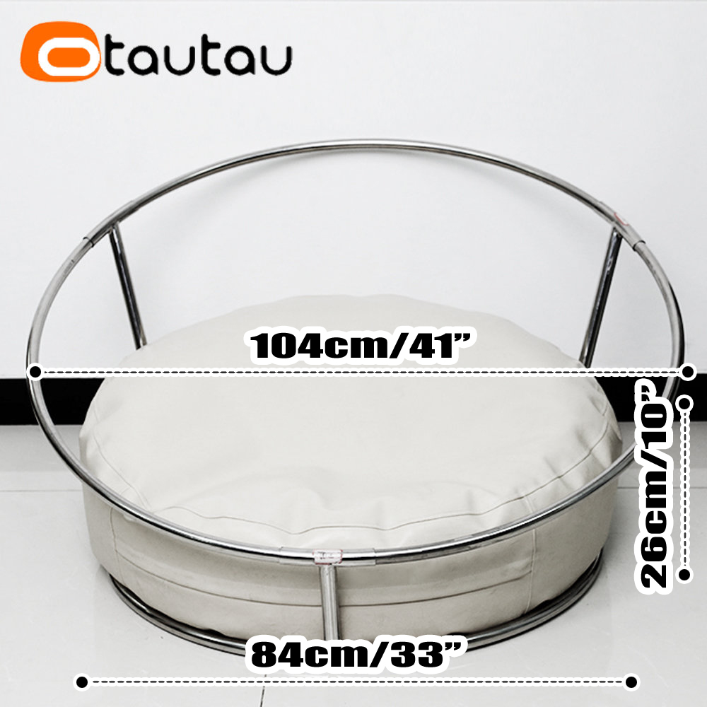 OTAUTAU Funda redonda de piel  - Floor Cushion Pouf reseña y precio