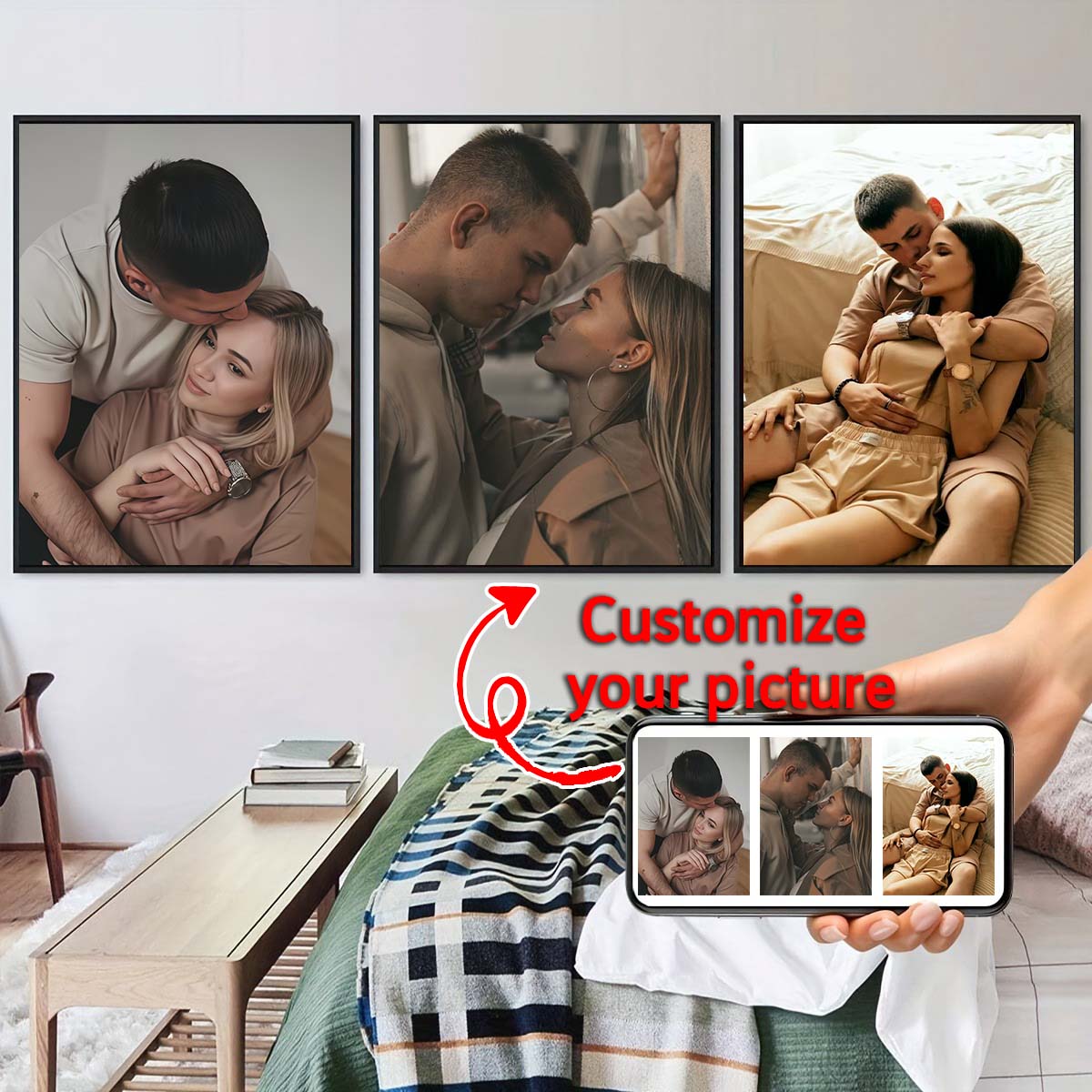 Tríptico - Cuadro de madera co - Home Textiles Photos reseña y precio