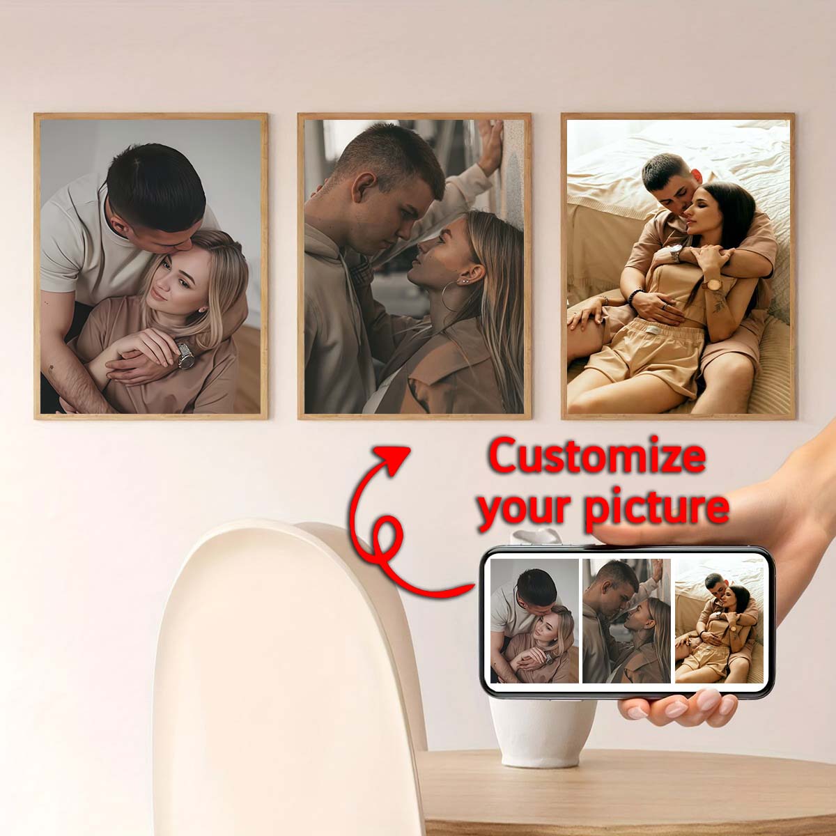 Tríptico - Cuadro de madera co - Home Textiles Photos reseña y precio