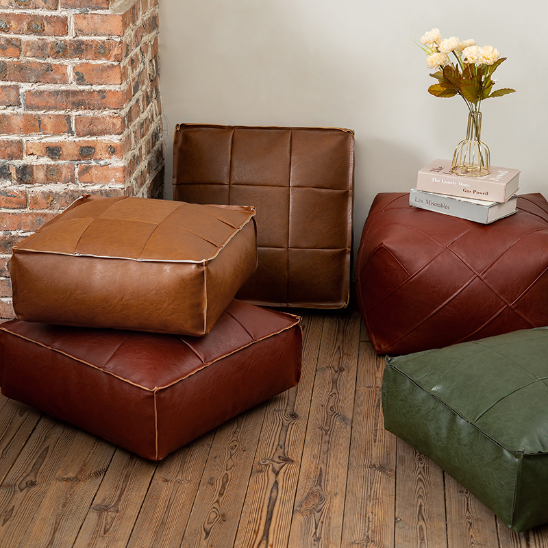Puf de cuero PU marroquí, cojí - Floor Cushion Pouf reseña y precio